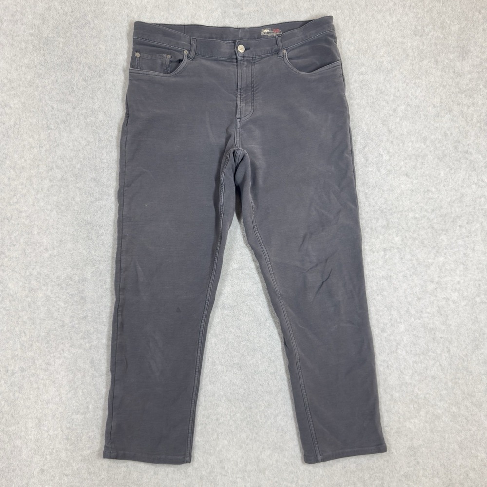 Faherty Pants Mens‎ 36x28 Gray Stretch Terry 5 Pocket Straight Comfort Chinos